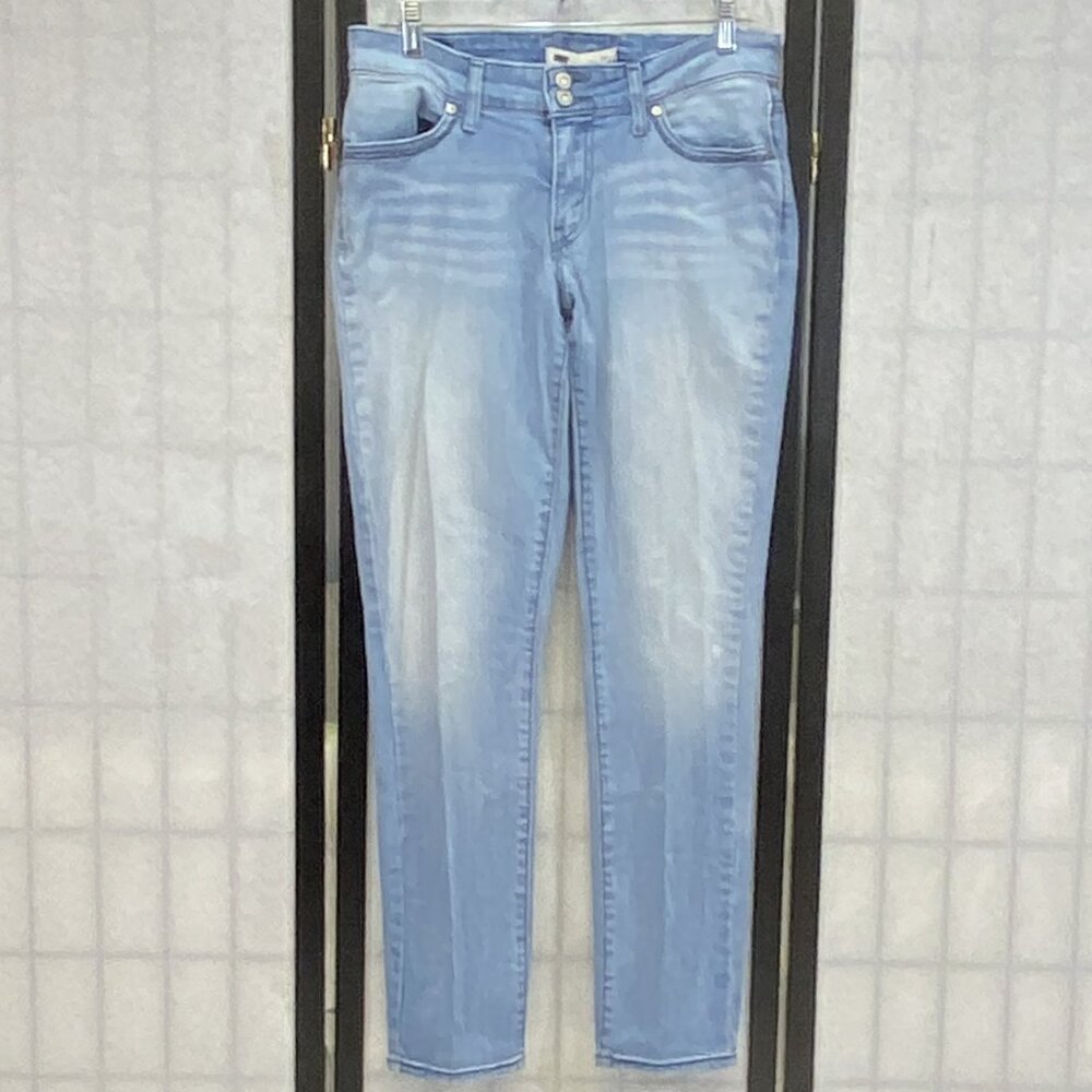 Levi's 529 Curvy Straight Leg Faded Light Wash Mid Rise Stretch Denim Jeans 10